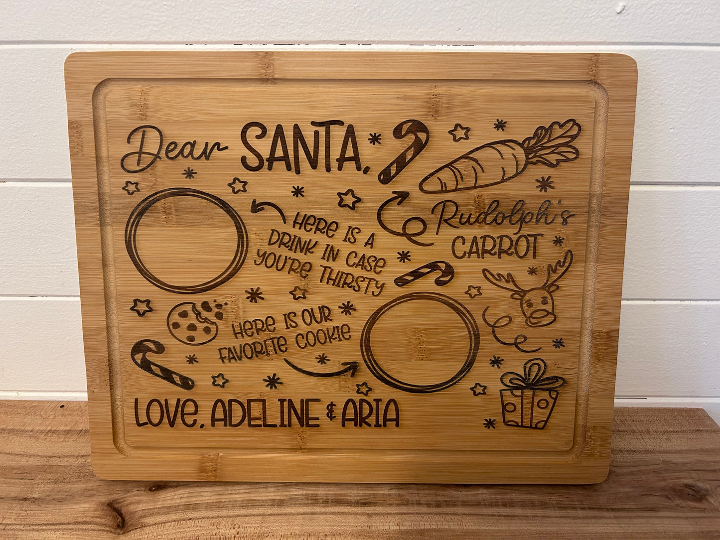 Cookies for Santa Bamboo Board