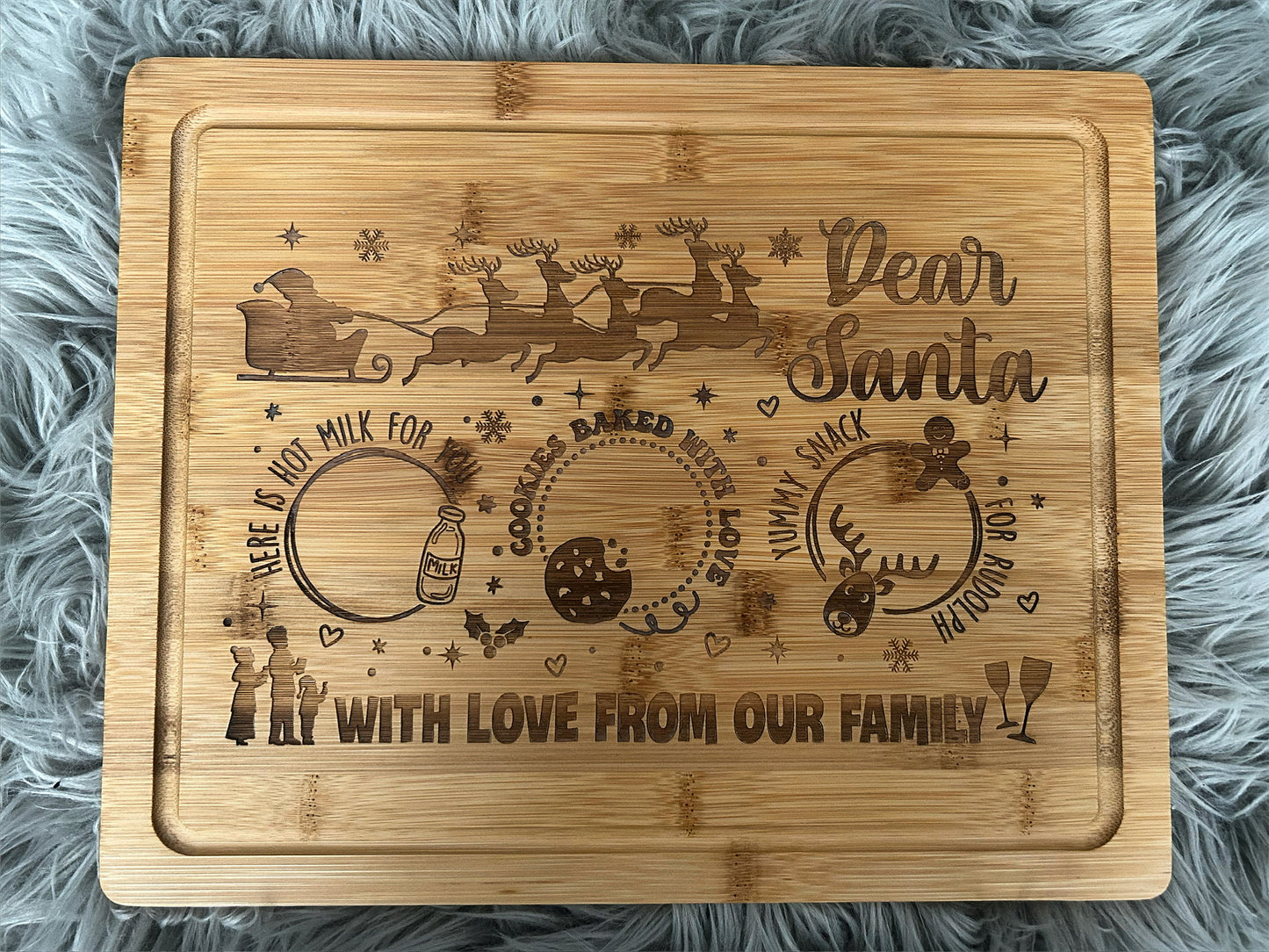 Cookies for Santa Bamboo Board